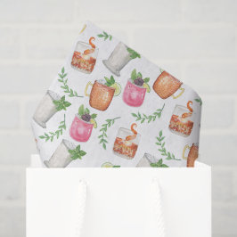 Papel De Seda Bebidas Mint Julep de Derby em Aquarela