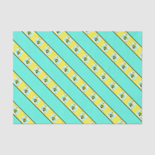 Papel De Seda "Bee Happy" Blue Banded
