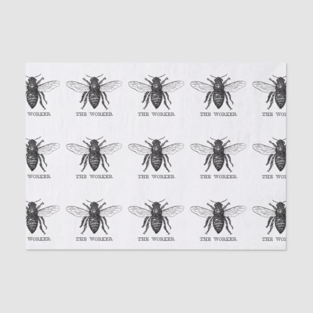 Papel De Seda Bee Worker Honey Black Bumblebee (Frente )