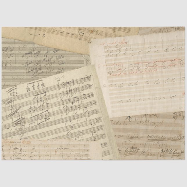 Papel De Seda Beethoven Music Manuscrito Medley (Frente )