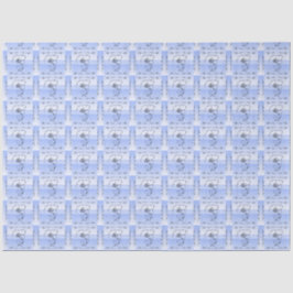 Papel de Seda Bege com Flores Periwinkle