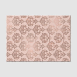 Papel De Seda Bege Dourado Rosa Damasco Glam Moderno