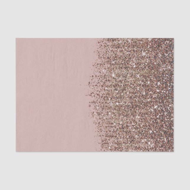 Papel De Seda Bege Rosa Bronze Dourado Brilho Glamour (Frente )