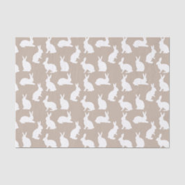 Papel De Seda Beige And White Bunny Pattern Neutral Easter