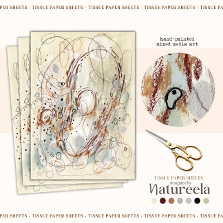 Papel De Seda Beige Brown Abstract Decoupage Tissue Paper