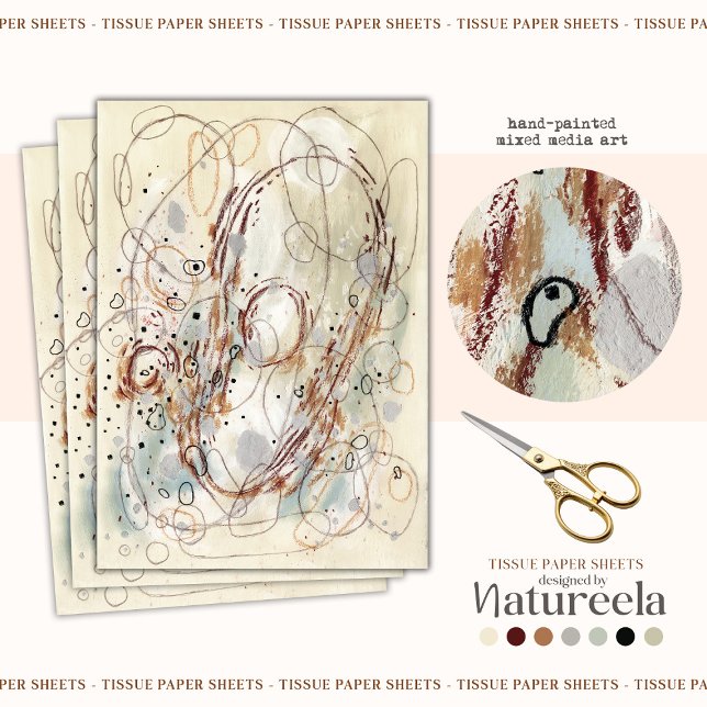 Papel De Seda Beige Brown Abstract Decoupage Tissue Paper (Criador carregado)