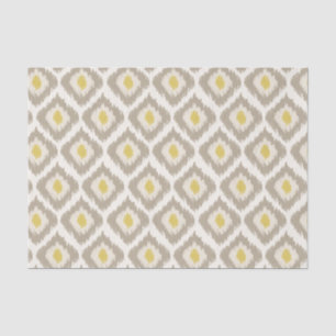 Papel De Seda Beige Diamond Ikat Pattern