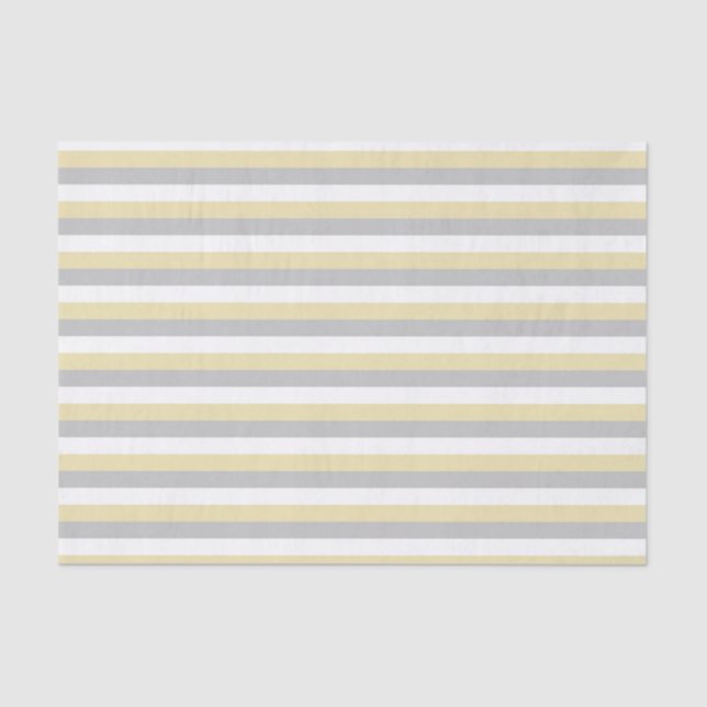 Papel De Seda Beige, Prata e Stripes Brancas (Frente )