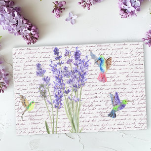 Papel De Seda Beija-flor Aquarela Decoupage Lavanda