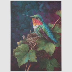 Papel De Seda Beija-flor-de-garganta-rubi em decoupage