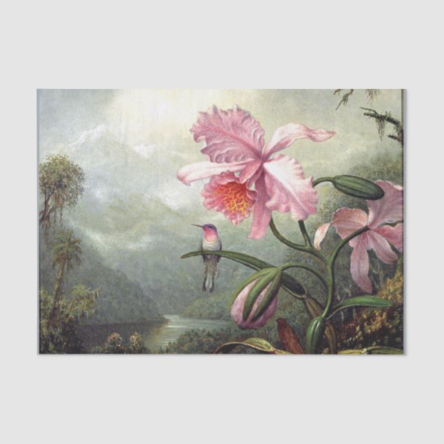 Papel De Seda Beija-flor Empoleirado, arte fina, (Frente )