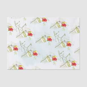 Papel De Seda Beija-flor Xícara Floral