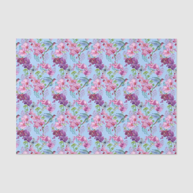 Papel De Seda Beija-flores em voo  (Frente )