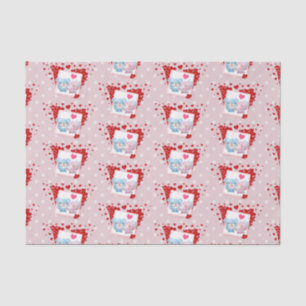 Papel De Seda Beijar ursos com Corações de Amor Vermelho por Tod