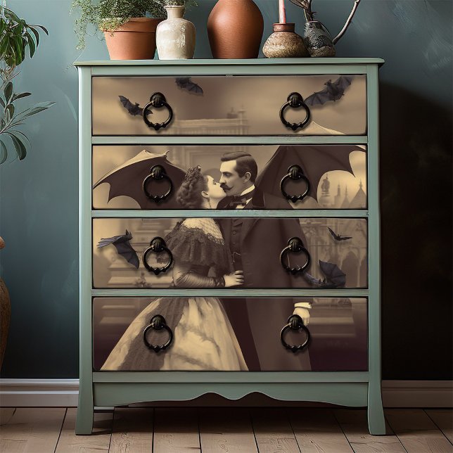 Papel De Seda Beijo da Bela Vitoriana Gótica Romântica Dracula (Criador carregado)