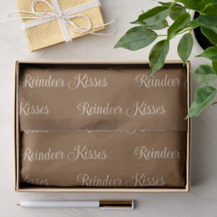 Papel De Seda Beijos de Rena   Presente de Natal Rico em Marrom 
