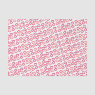 Papel De Seda Beijos Lipstick em tons de rosa