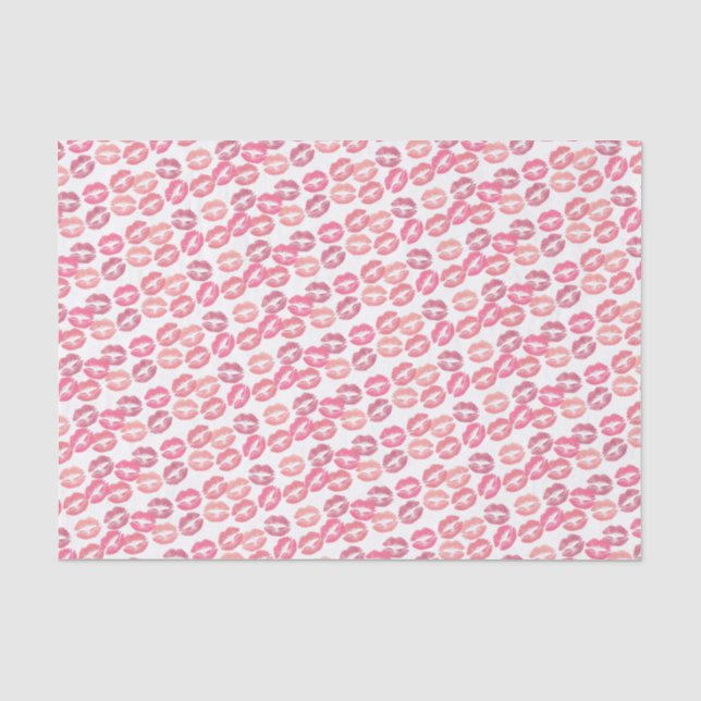 Papel De Seda Beijos Lipstick em tons de rosa (Frente )
