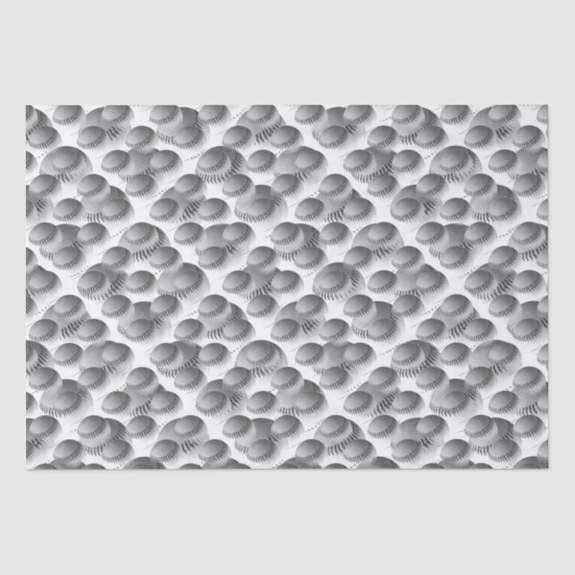 Papel De Seda Beisebol preto e branco (Frente )