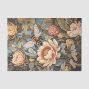Papel De Seda Bela Abelha No Jardim De Flores De Protea