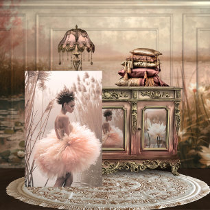 Papel De Seda Bela Bailarina Rosa Marrom, Lago Nebuloso