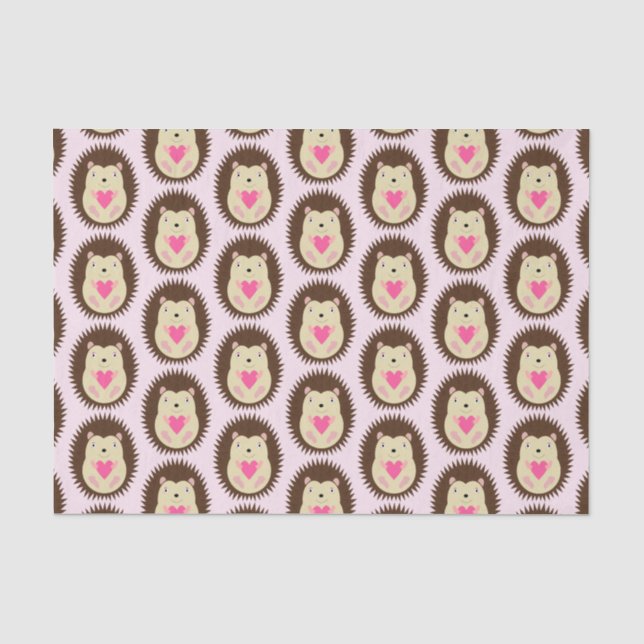 Papel De Seda Bela Bebê Meninaouriço-Cacheiro Padrão Rosa (Frente )