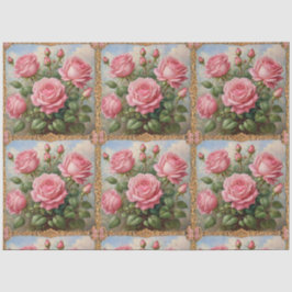 Papel De Seda Bela Coleção Moderna de Rosas Rosa