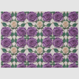 Papel De Seda Bela Coleção Moderna de Rosas Roxos