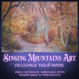 Papel De Seda Bela Decoupage de Floresta Fantástica de outono