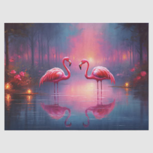 Papel De Seda Bela Decoupágina de Pássaros Flamingo Rosa