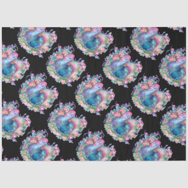 Papel De Seda Bela Galinha e Flores (Frente )