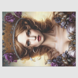 Papel De Seda Bela Rosa de princesa roxa elegante