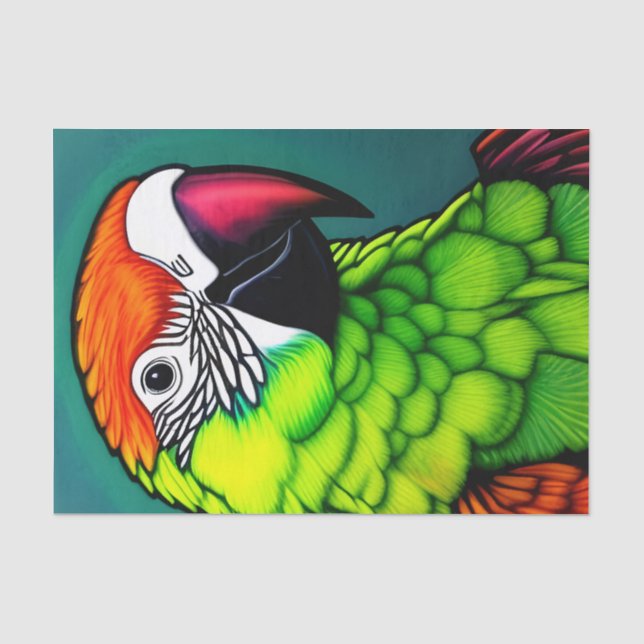 Papel De Seda Beleza da Floresta Tropical Exótica (Frente )