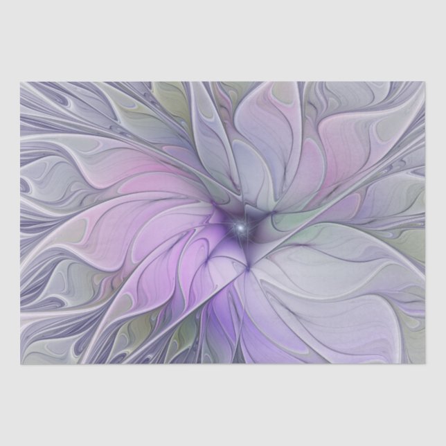 Papel De Seda Beleza Deslumbrante Arte Fractal Abstrata Moderna  (Frente )