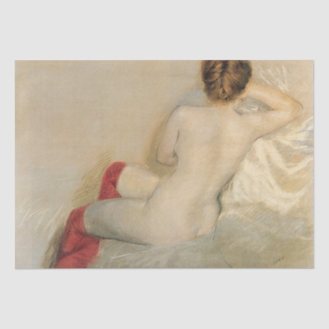 Papel De Seda Beleza feminina sensual com estoque vermelho (Frente )