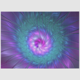 Papel De Seda Beleza Floral Abstrata Arte Fractal Colorida Flor