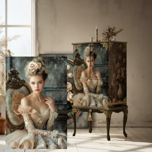 Papel De Seda Beleza Francesa Romântica, Retrato Decoupage