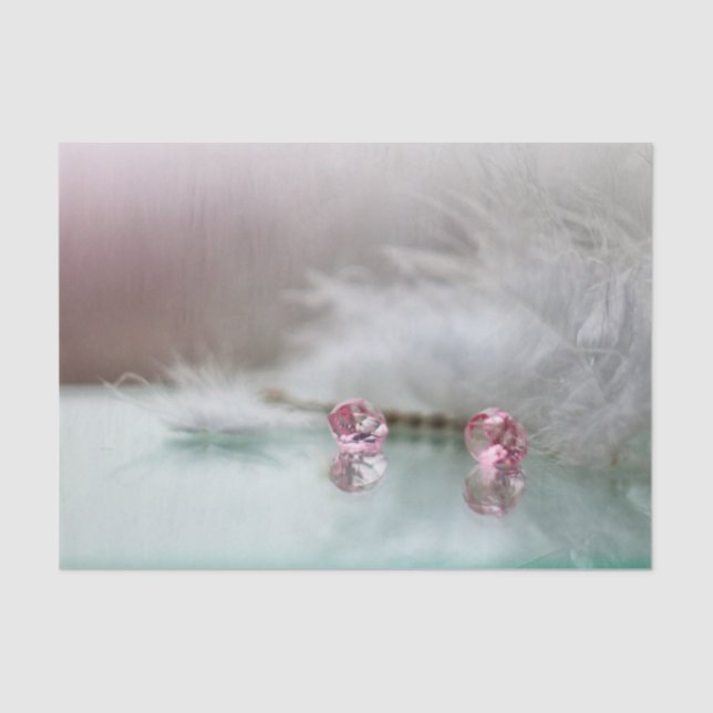 Papel De Seda Belezas, joias, cinzas de penas, cor-de-rosa (Frente )