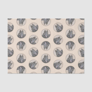 Papel De Seda Belga Tervuren Shepheren Fawn Pintando Arte Canina