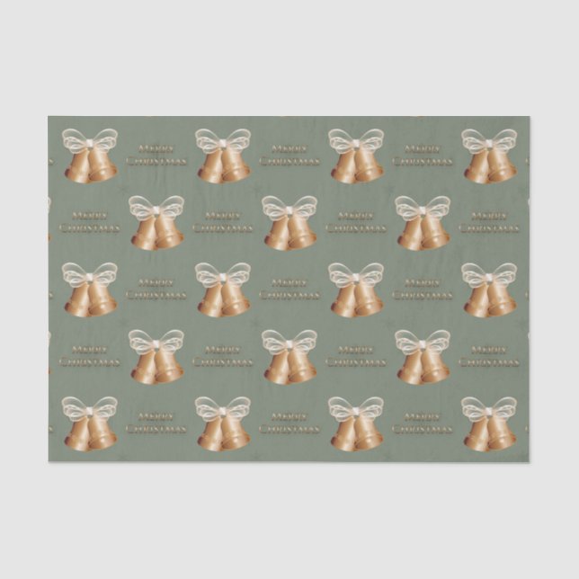 Papel De Seda Beliscos de cobre e Arco de creme Feliz Natal (Frente )