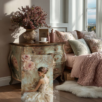 Papel De Seda Belle Étude Laço Dourado Sapatilha Rosa Blush