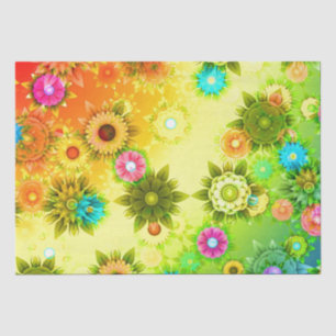 Papel De Seda Belo Abstrato Floral