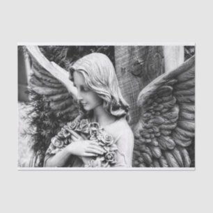 Papel De Seda Belo anjo segurando rosas no peito