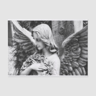 Papel De Seda Belo anjo segurando rosas no peito