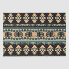 Papel De Seda Belo azul preto e pastoso, aztec