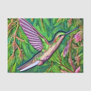 Papel De Seda Belo Chique Pequeno Hummingbird.