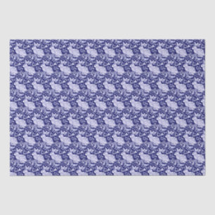 Papel De Seda Belo Coelho Azul e Branco Dedham Delft