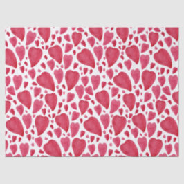 Papel De Seda Belo Coração de Aquarela 