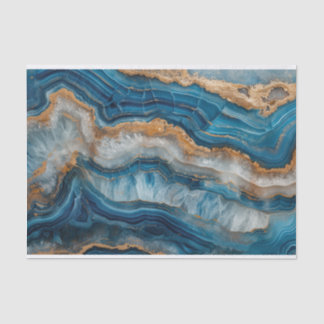 Papel De Seda Belo geode de cristal agata em azul e ouro