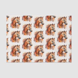 Papel De Seda Belo Padrão de Retrato de Cavalo de Sorrel